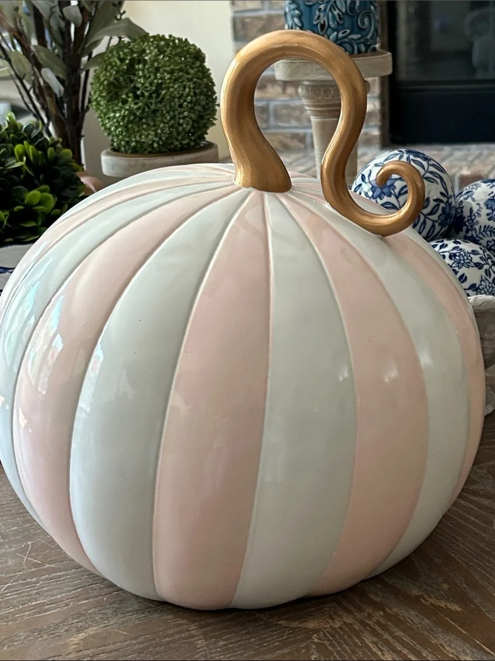 NEW! LARGE Gothic Pink & White Striped Good Witch Outdoor Halloween Fall Pumpkin